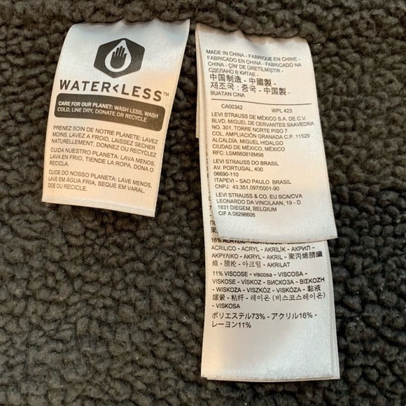 Levi Sherpa Jacket Streetwear Bikercore Trucker Bomber Winter Denim-L - Picture 7 of 7